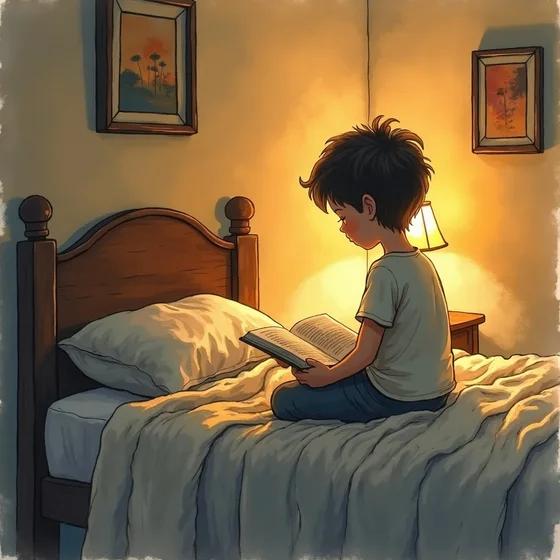 Storybook illustration — Read for twenty minutes before bed