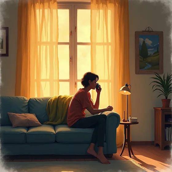 Storybook illustration — Called my sister