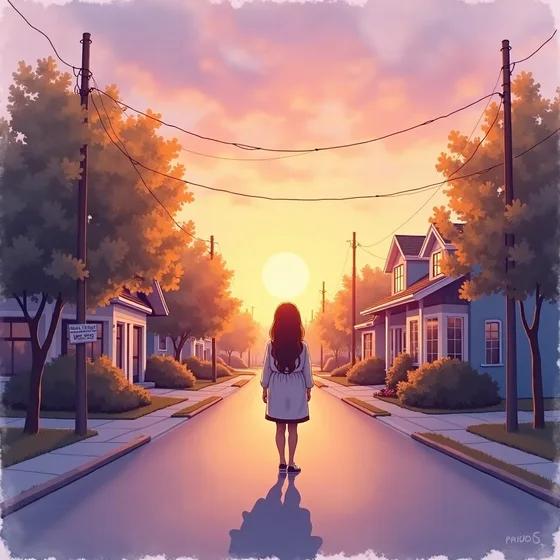 Storybook illustration — Walked after dinner without my phone