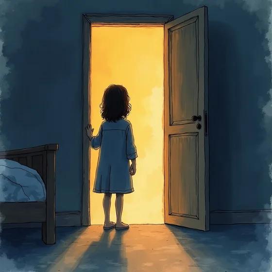 Storybook illustration — Lights out on time