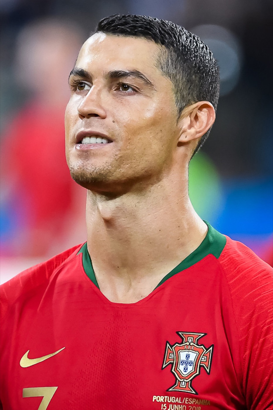 Cristiano Ronaldo playing for Portugal against Spain, 2018