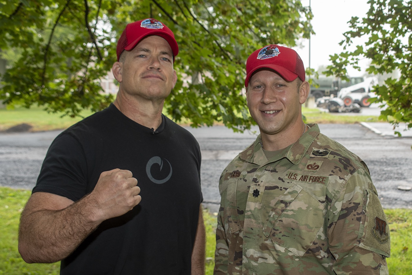 Retired Navy SEAL Jocko Willink speaking during a visit to Biddle Air National Guard Base